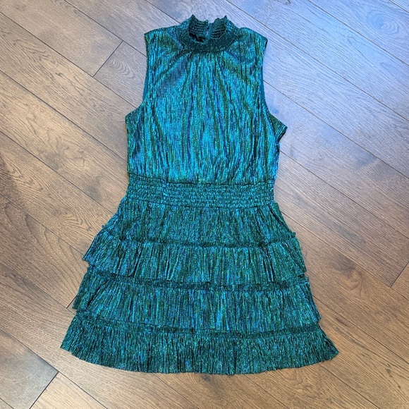 1. State Dresses & Skirts - 1. State Metallic Shimmering Sleeveless Dress Large C11-039  Wedding Guest Dress